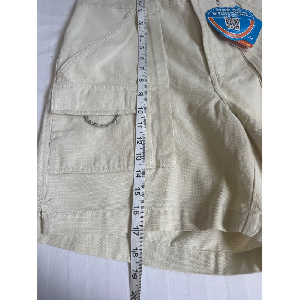 Columbia PFG Mens Fossil Beige Cotton Canvas Fishing Shorts UPF 50 Size M 7in - Picture 5 of 9